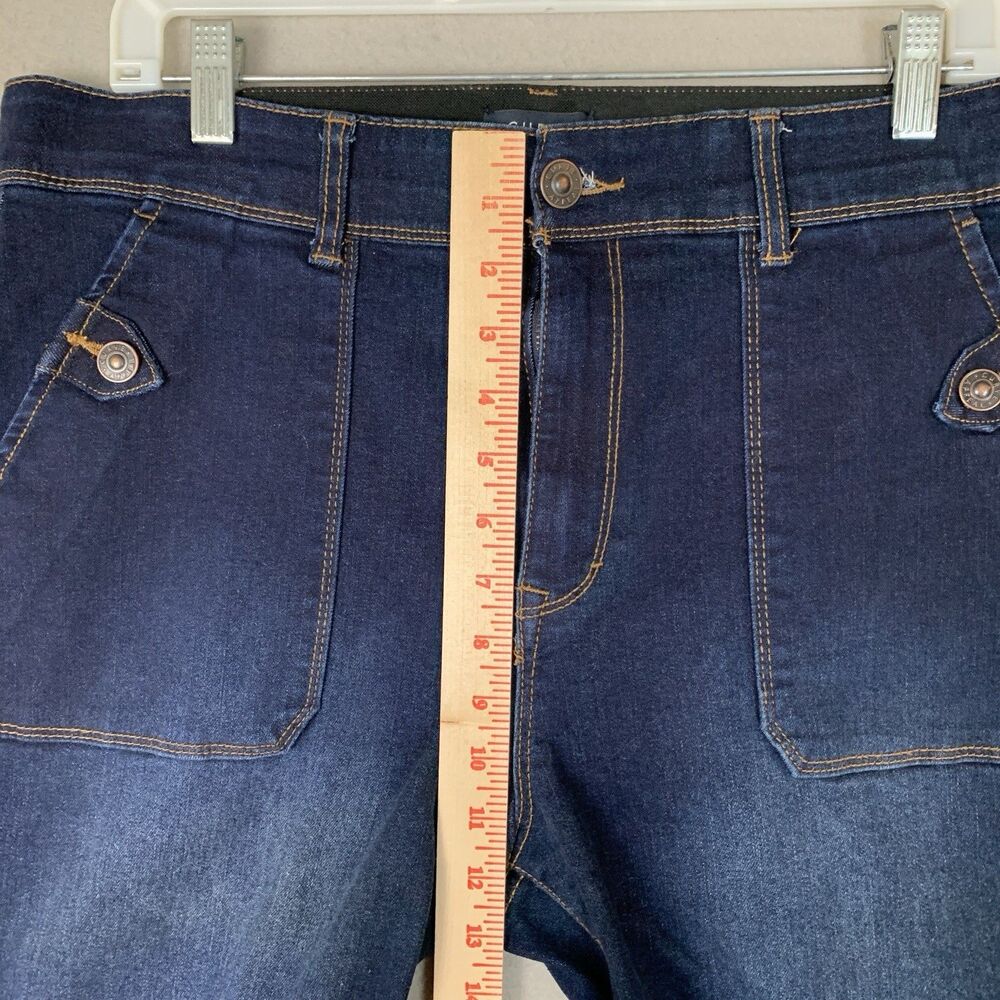 Curve Appeal Jeans Women Size 12 Blue Wide Leg High Rise Comfort Waist Sailor - Picture 8 of 9